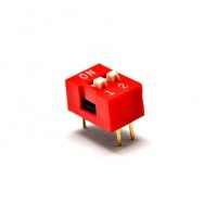 2P dial switch flat dial switch 2-digit toggle switch 2.54MM red