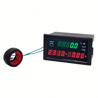 AC 80-300V 0-100A AC voltage current active Power energy power factor panel meter with  AC volt amp meter